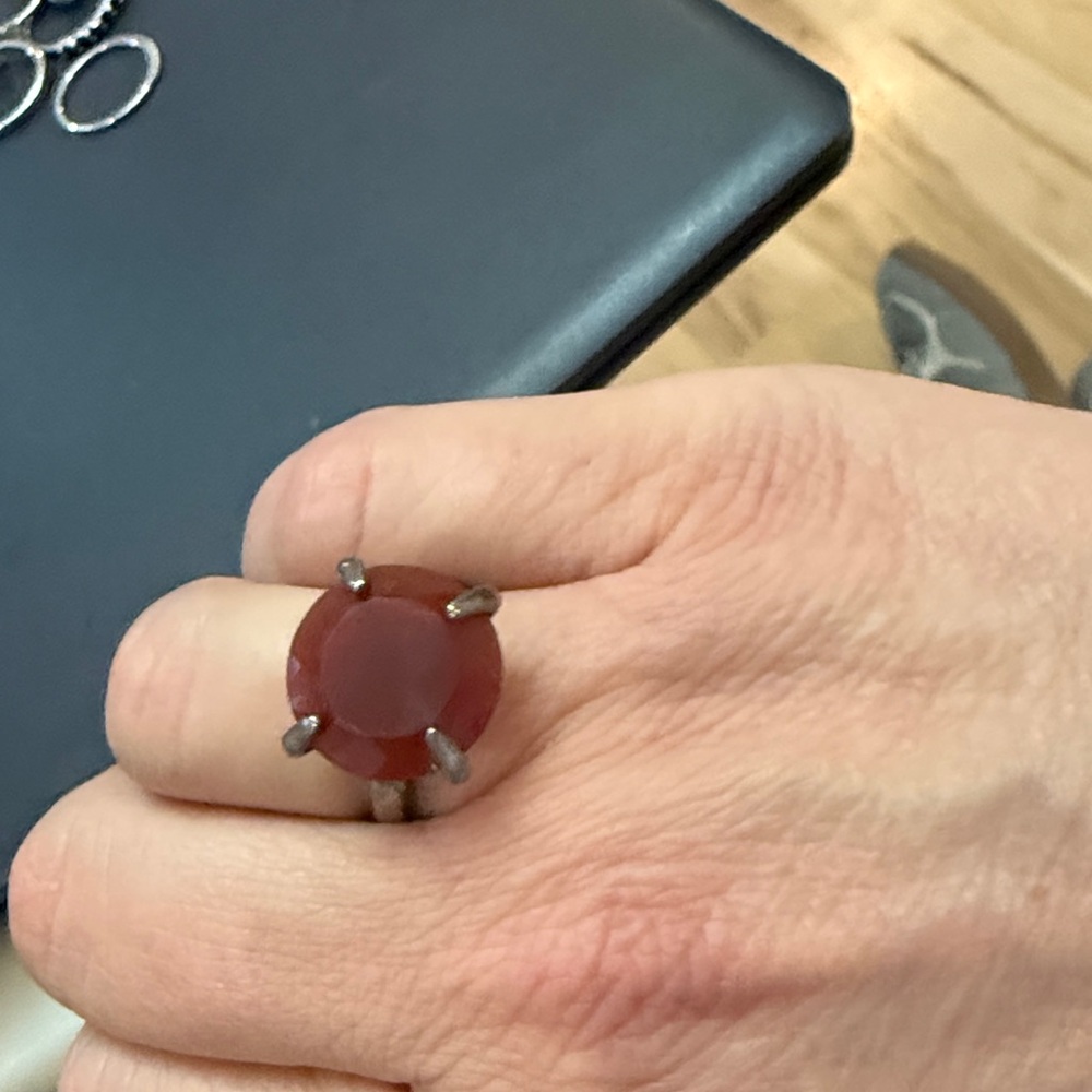 Sterling Silver Carnelian Stone Ring